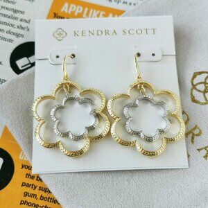 Kendra Scott Gold and Silver Floral Earrings